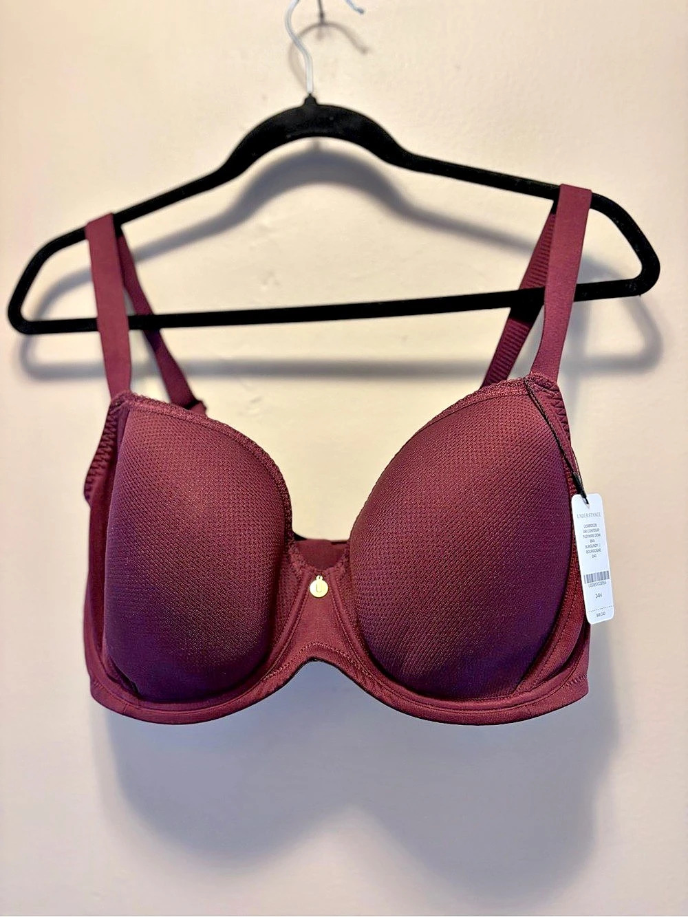 Understance Air Contour Flexwire Demi Bra Burgundy 34H